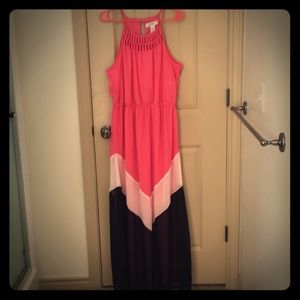 Candies size xl maxi dress in pink white and black